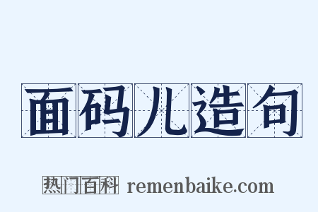 面码儿造句是什么意思的图片